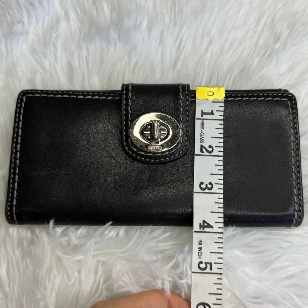 y2k COACH Vintage Soho Black Turn Lock Wallet